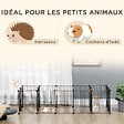 PAWHUT - Parc enclos modulable petits animaux lapins rongeurs chiots - 18 panneaux en fil d'acier - 2 portes - 175L x 70l x 45H cm - noir - vignette