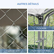 PAWHUT - Chenil extérieur avec toit pour chien 5 m² - parc grillagé 230 x 230 x 175 cm - espace couvert - acier galvanisé - vignette