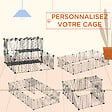 PAWHUT - Cage parc enclos rongeurs modulable dim. L 105 x l 105 x H 70 cm 2 niveaux 2 portes rampe résine PP fil métallique noir - vignette