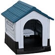 PAWHUT - Niche pour chien - dim. 64L x 57l x 66H cm - PP bleu blanc - vignette