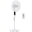 HOMCOM - Ventilateur sur pied Ø 45 cm hauteur réglable oscillant silencieux 50 W avec télécommande timer 3 modes 3 vitesses blanc - vignette