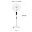 HOMCOM - Ventilateur sur pied Ø 45 cm hauteur réglable oscillant silencieux 50 W avec télécommande timer 3 modes 3 vitesses blanc - vignette