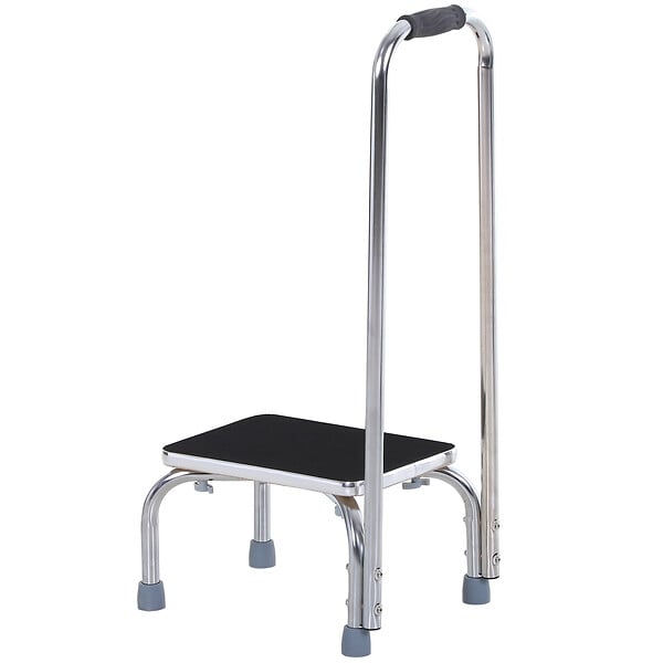 HOMCOM - Marche avec barre d'appui - marchepied de sécurité - marche d'accès au bain - plateforme & patins antidérapants - acier galvanisé - large