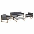 OVIALA - Salon de jardin 5 places en aluminium gris - Nacala - vignette