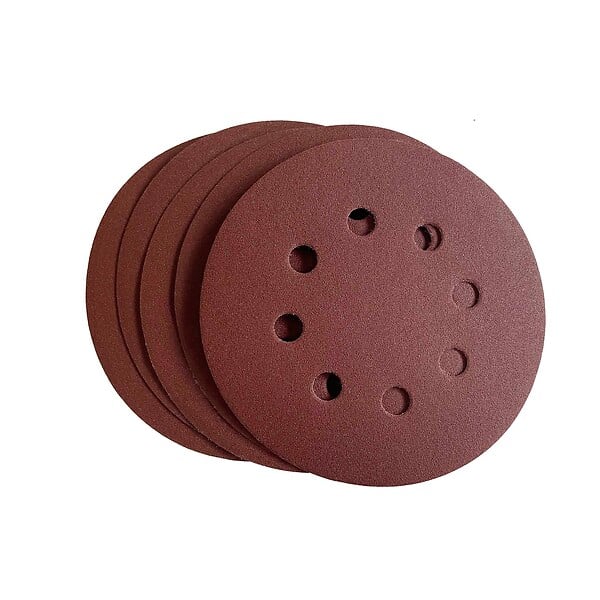 MC KENZIE - Disque perforé agrippant - 8 trous - Grain 180 - Lot de 5 - D125mm - large