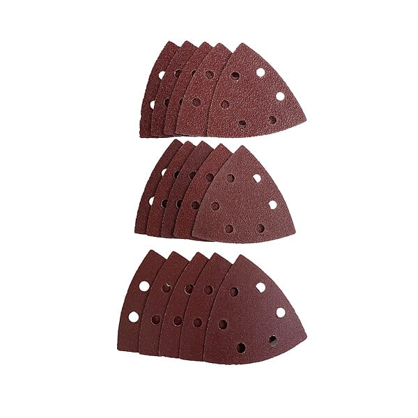 Lot de 15 patin abrasif triangle agripant 93 mm 6 trous grain - large