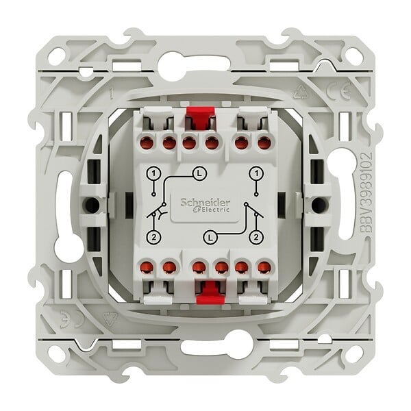 SCHNEIDER ELECTRIC - Odace - va-et-vient + poussoir anthracite - 10A - large