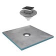 AURLANE - Receveur de Douche à Carreler 90x90 cm avec Bondes à Sortie Verticale - Grille Inox - vignette