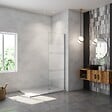 AICA SANITAIRE - AICA paroi de douche à l'italienne 60x190cm en 6mm verre avec bandes horizontales sérigraphiées, paroi latérale fixe sans receveur de douche - vignette