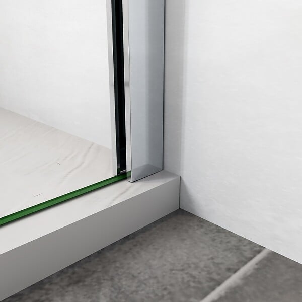 AICA SANITAIRE - AICA paroi de douche à l'italienne 60x190cm en 6mm verre avec bandes horizontales sérigraphiées, paroi latérale fixe sans receveur de douche - large