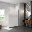 AICA SANITAIRE - AICA paroi de douche à l'italienne 90x200cm Modèle Brume, avec barre de stabilisation 90cm en carré Paroi latérale fixe en 8mm verre de sécurité - vignette