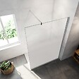 AICA SANITAIRE - AICA paroi de douche à l'italienne 90x200cm Modèle Brume, avec barre de stabilisation 90cm en carré Paroi latérale fixe en 8mm verre de sécurité - vignette