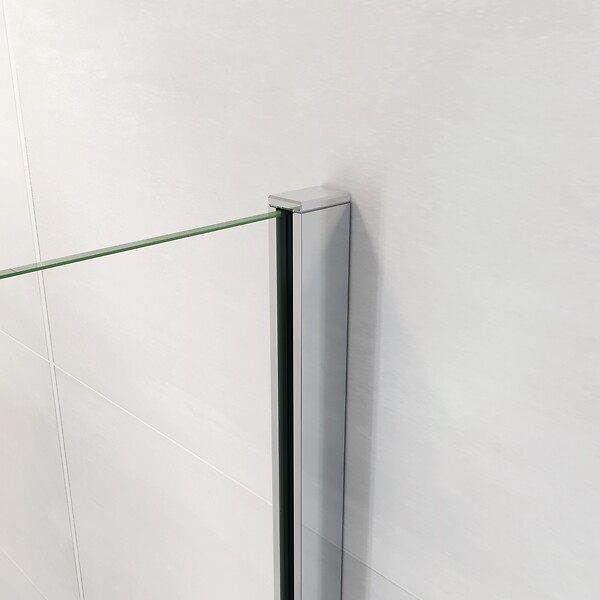 AICA SANITAIRE - AICA paroi de douche à l'italienne 120x190cm en 6mm verre avec bandes horizontales sérigraphiées, livré avec barre de fixation extensible 70-120cm en cylindrique - large