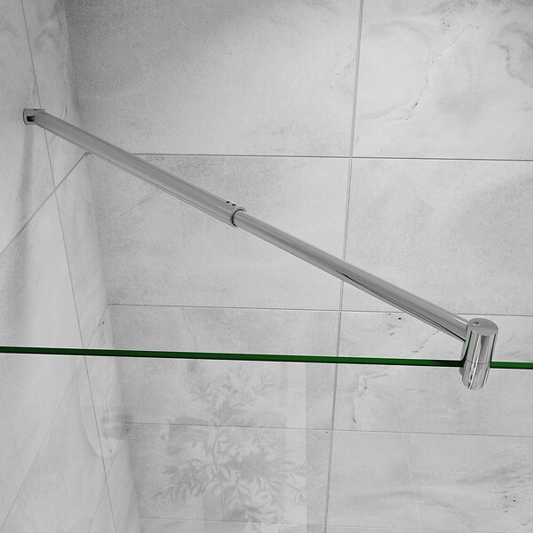 AICA SANITAIRE - AICA paroi de douche à l'italienne 120x190cm en 6mm verre avec bandes horizontales sérigraphiées, livré avec barre de fixation extensible 70-120cm en cylindrique - large