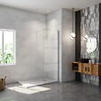 AICA SANITAIRE - AICA paroi de douche à l'italienne 70x190cm en 6mm verre avec bandes horizontales sérigraphiées, livré avec barre de fixation extensible 70-120cm en cylindrique - vignette