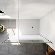 AICA SANITAIRE - AICA paroi de douche à l'italienne 140x200cm Modèle Brume, avec barre de stabilisation 90cm en carré Paroi latérale fixe en 8mm verre de sécurité - vignette