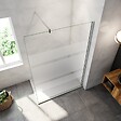 AICA SANITAIRE - AICA paroi de douche à l'italienne 110x190cm en 6mm verre avec bandes horizontales sérigraphiées, livré avec barre de fixation 90cm en carré - vignette