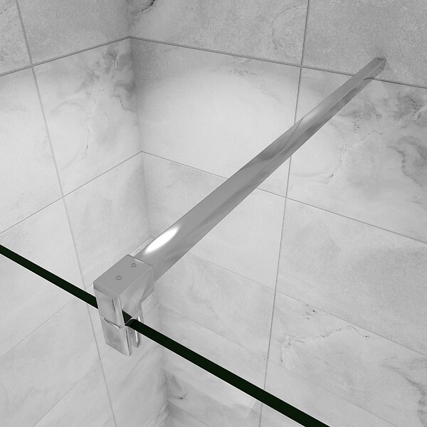 AICA SANITAIRE - AICA paroi de douche à l'italienne 110x190cm en 6mm verre avec bandes horizontales sérigraphiées, livré avec barre de fixation 90cm en carré - large