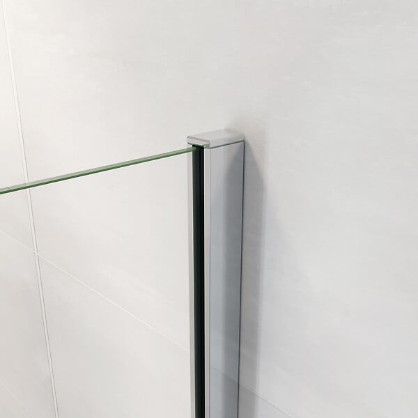 AICA SANITAIRE - AICA paroi de douche à l'italienne 140x190cm en 6mm verre avec bandes horizontales sérigraphiées, paroi latérale fixe sans receveur de douche - large