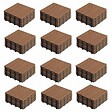 OVIALA - Lot de 96 dalles clipsables bois synthétique marron - Padang - vignette