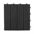 OVIALA - Lot de 8 dalles clipsables en bois synthétique gris foncé - Batam - vignette