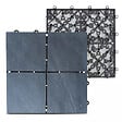 OVIALA - Lot de 24 dalles clipsables en pierre noir - Kobe - vignette