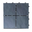OVIALA - Lot de 40 dalles clipsables en pierre noir - Kobe - vignette