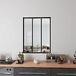AICA SANITAIRE - AICA Verrière Atelier en aluminium noir mat L.93xH.108cm 3 verres transparents inclus, Verrière fixe kit de verrière et vitrage - vignette