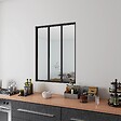 AICA SANITAIRE - AICA Verrière Atelier en aluminium noir mat L.93xH.108cm 3 verres transparents inclus, Verrière fixe kit de verrière et vitrage - vignette