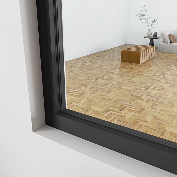AICA SANITAIRE - AICA Verrière Atelier en aluminium noir mat L.93xH.108cm 3 verres transparents inclus, Verrière fixe kit de verrière et vitrage - large