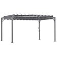 OUTSUNNY - Pergola lames orientables dim. 3,9L x 2,95l x 2,13H m structure alu. acier époxy polyester gris - vignette