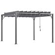 OUTSUNNY - Pergola lames orientables dim. 2,9L x 2,95l x 2,13H m structure alu. acier époxy polyester gris - vignette
