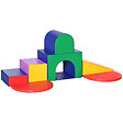 HOMCOM - 7 blocs de construction en mousse XXL - modules de motricité - jouets éducatifs - certifiés normes EN71-1-2-3 - mousse EPE revêtement PU multicolore - vignette