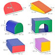 HOMCOM - 7 blocs de construction en mousse XXL - modules de motricité - jouets éducatifs - certifiés normes EN71-1-2-3 - mousse EPE revêtement PU multicolore - vignette
