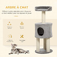 PAWHUT - Arbre à chat griffoirs sisal naturel arbre à grimper H.103 cm niche plateforme d'observation peluche grise - vignette
