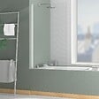 AURLANE - Pare baignoire Rabattable 80x140cm - Profilé Blanc Mat - Verre Trempé 4mm - ELEMENTARY - vignette