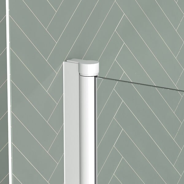 AURLANE - Pare baignoire Rabattable 80x140cm - Profilé Blanc Mat - Verre Trempé 4mm - ELEMENTARY - large