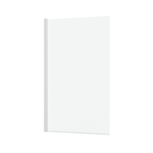 AURLANE - Pare baignoire Rabattable 80x140cm - Profilé Blanc Mat - Verre Trempé 4mm - ELEMENTARY - large