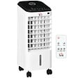 HOMCOM - Ventilateur rafraichisseur humidificateur 3 en 1 - roulettes, télécommande - silencieux oscillant 65W - réservoir 3,5L - blanc noir - vignette