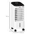 HOMCOM - Ventilateur rafraichisseur humidificateur 3 en 1 - roulettes, télécommande - silencieux oscillant 65W - réservoir 3,5L - blanc noir - vignette