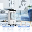HOMCOM - Ventilateur rafraichisseur humidificateur 3 en 1 - roulettes, télécommande - silencieux oscillant 65W - réservoir 3,5L - blanc noir - vignette