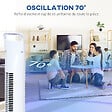 HOMCOM - Ventilateur colonne tour oscillant silencieux 40 W télécommande panneau contrôle tactile 3 vitesses H.91,5 cm blanc - vignette