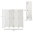 HOMCOM - Paravent intérieur 4 panneaux style campagnard chic - séparateur de pièce avec croisillons - bois de paulownia blanc - vignette