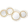 HOMCOM - Lot de 4 miroirs ronds muraux à˜ 30, 24, 21 cm crochet visserie incluse métal doré - vignette