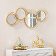 HOMCOM - Lot de 4 miroirs ronds muraux à˜ 30, 24, 21 cm crochet visserie incluse métal doré - vignette