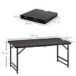 OUTSUNNY - Table de jardin pliable 4 personnes table de camping pliable hauteur réglable acier époxy plateau HDPE aspect bois gris - vignette