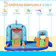 OUTSUNNY - Château gonflable enfant - trampoline, toboggans, piscine, mur d'escalade, panier, pistolets eau, gonfleur, sac transport - polyester multicolore - vignette