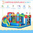 OUTSUNNY - Château gonflable structure gonflable aire de jeux 3-8 ans avec gonfleur et sac de transport 390 x 300 x 197 cm - multicolore - vignette