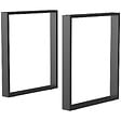 HOMCOM - Lot de 2 pieds rectangulaires design contemporain - H.72 cm - acier noir - vignette