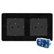 ZENITECH - Prise 2P+T 2x16A - Easy Eject complet - métal Noir brossé Kouro - Zenitech - vignette